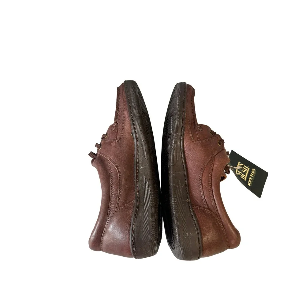 Nunn Bush Soft Flex Brown Leather Boat Shoes Mens  Lace Up Loafers New JS
